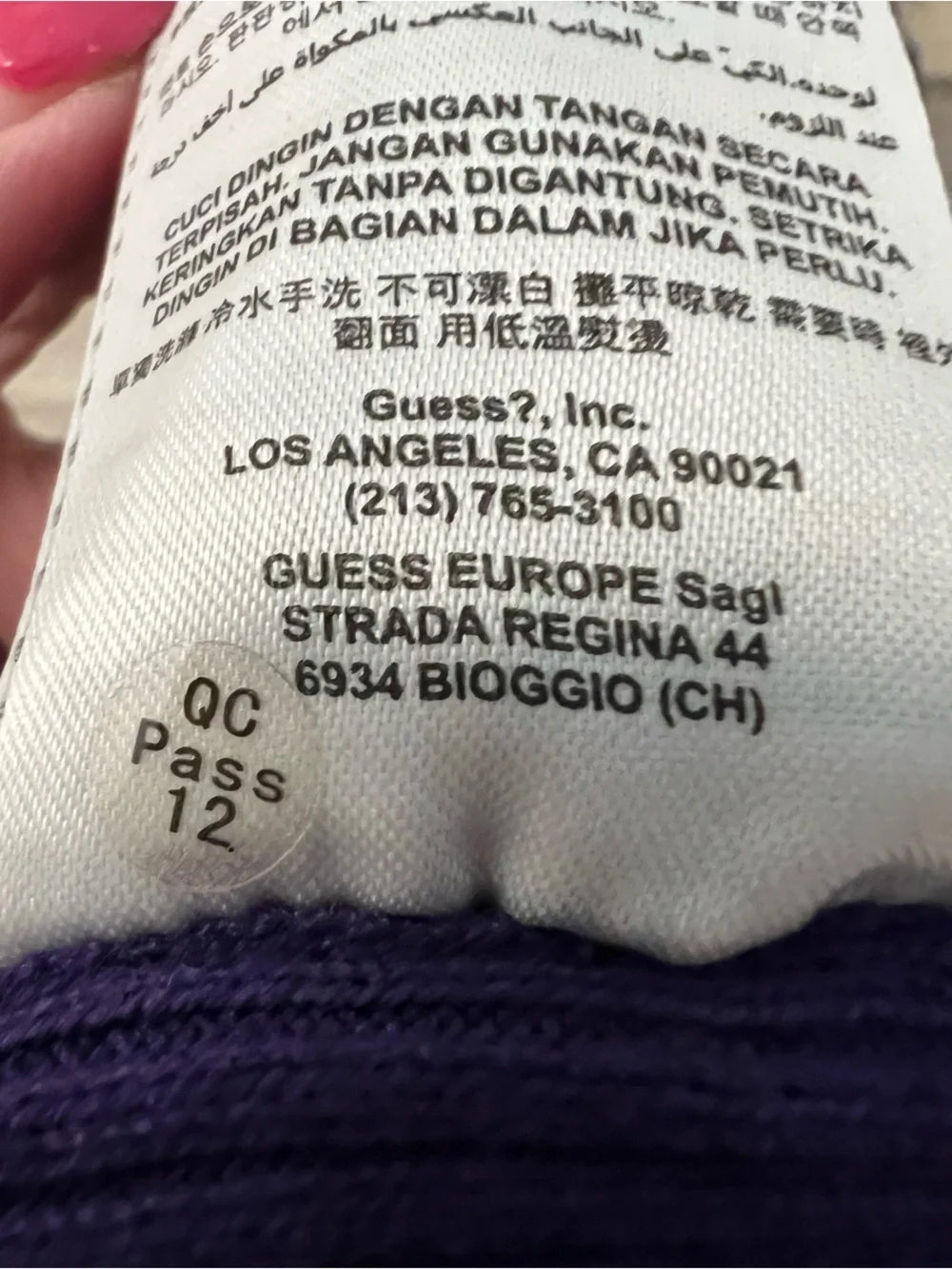 Y2K Guess Purple & Gray Striped V-Neck Zip Sweater